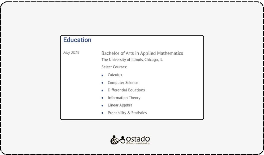 education in resume