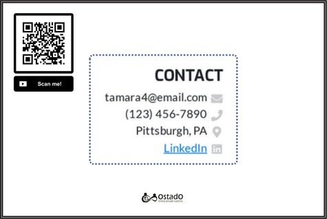 contact information in a CV with QR code