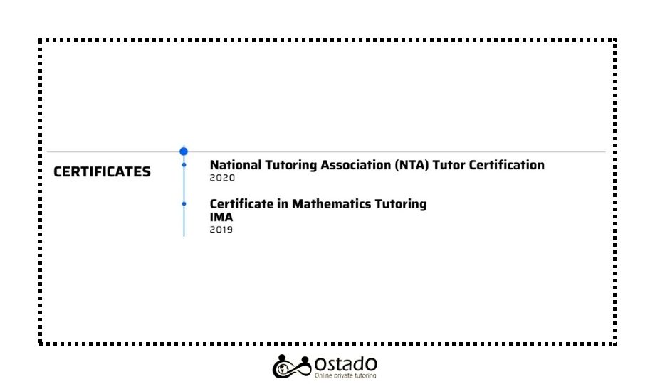 maths tutor resume certificate