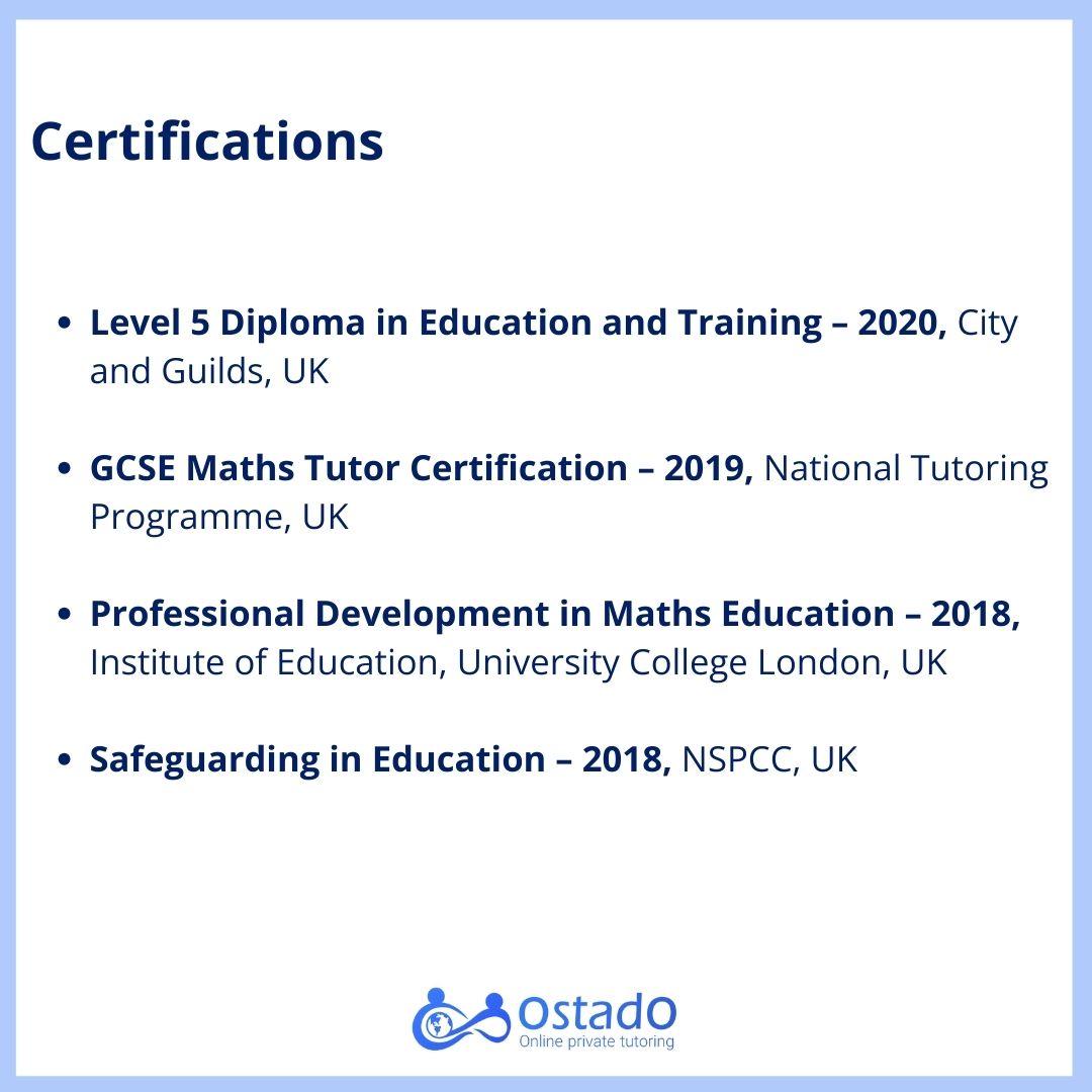 certificates for tutoring resume